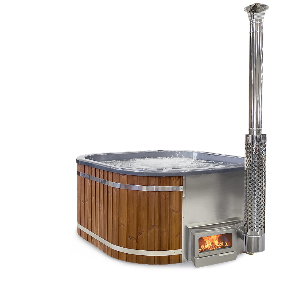 Configure Square Wood Fired Hot Tub | Custom Jets Massage | 4-8 | Horizon heater