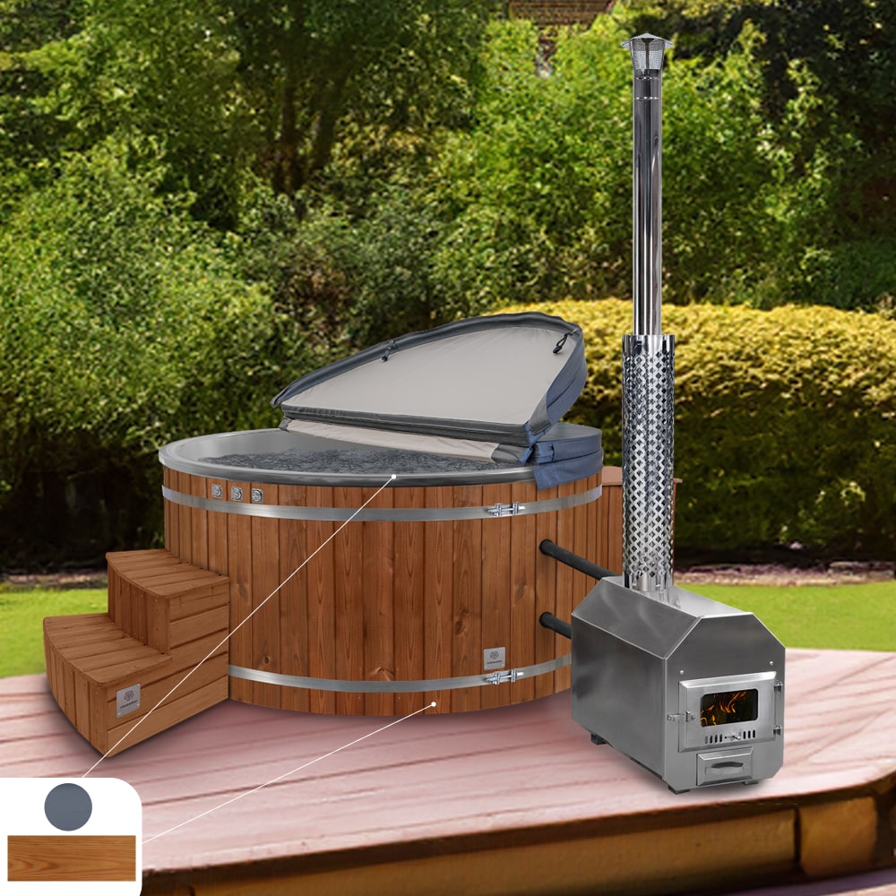 Premium Sand Filter Wood Fired Hot Tub | Optimal configuration | External Heater