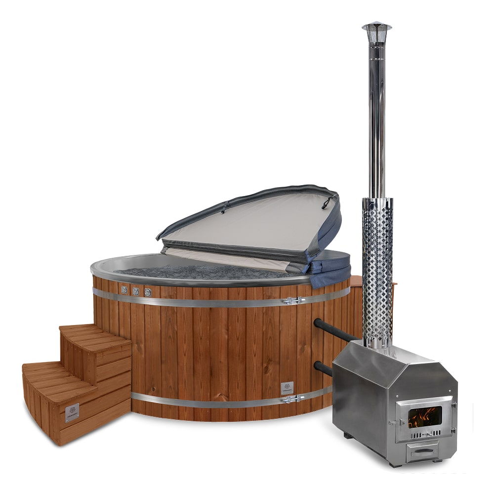 Premium Sand Filter Wood Fired Hot Tub | Optimal configuration | External Heater