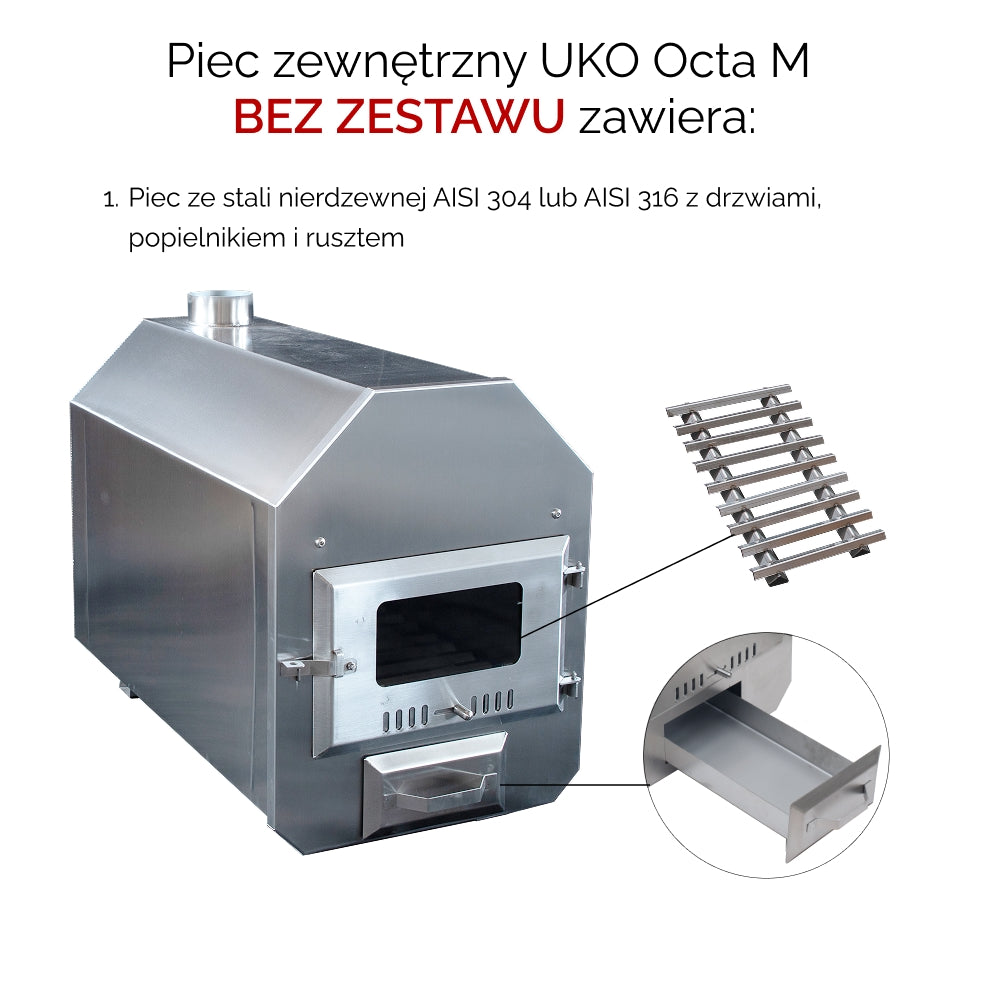 30 kW Stove external UKO Heater Octa M for hot tub | Length 700 mm
