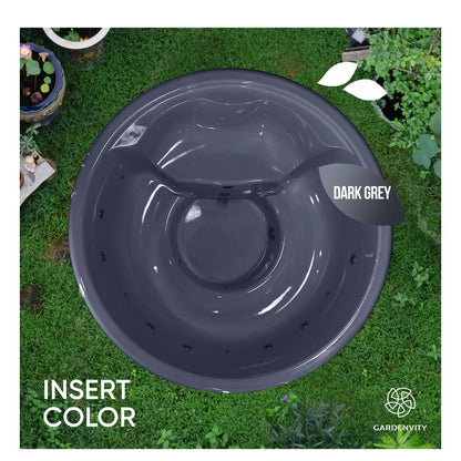 Dark grey insert on grass background