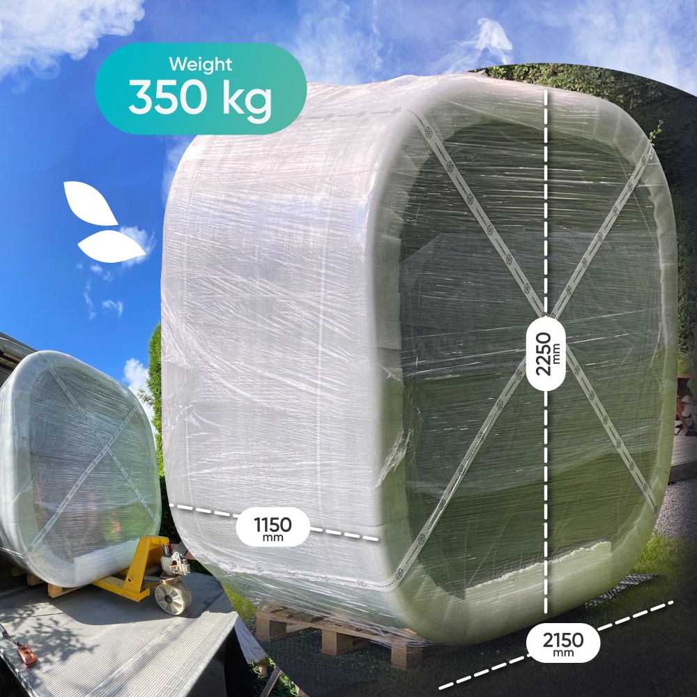 Filtr piaskowy premium kwadratowa balia ogrodowa | zintegrowany piec na drewno | system filtracji | 24 dysze hydromasażowe | dla 4–6 osób