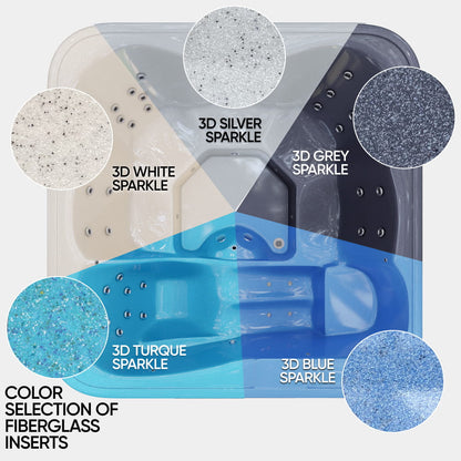 Premium Square Wood-Fired Hot Tub with 34 Hydro Jets & Reclining Lounger – Seats 6