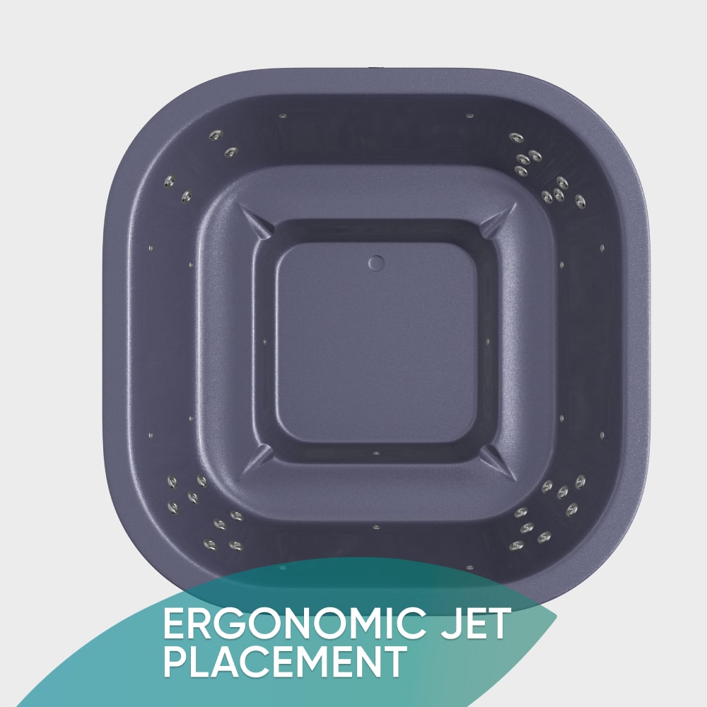 Kwadratowa balia ogrodowa z Premium filtrem piaskowym | Dla 4-8 osób | System hydromasażu 28 dysz