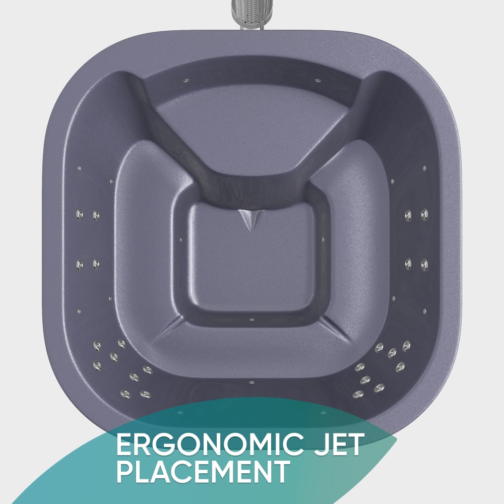 Kwadratowa balia ogrodowa dla 4–6 osób | Premium filtr piaskowy | System hydromasażu 24 dysze