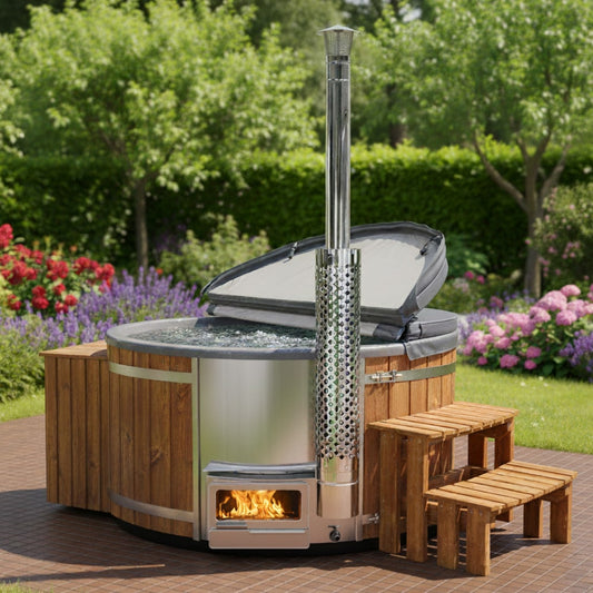 Balia ogrodowa | piec na drewno Horizon™ | filtr piaskowy z lampą UV-C | 16 dysz hydromasażowych | dla 4–8 osób