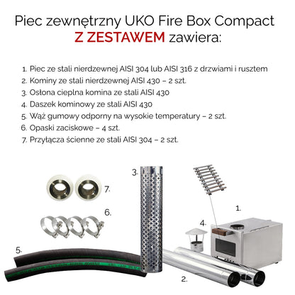 Stove external UKO Fire box Compact for hot tub