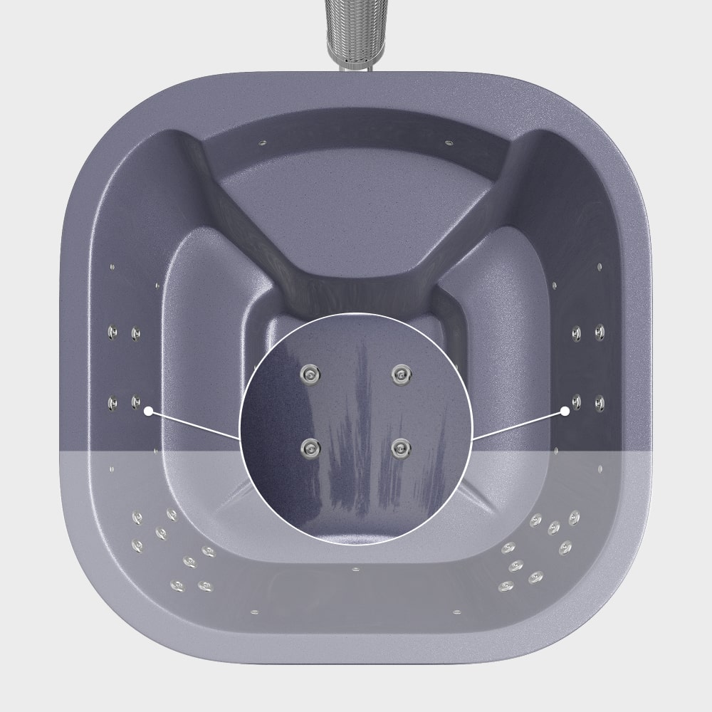 Kwadratowa balia ogrodowa dla 4–6 osób | Premium filtr piaskowy | System hydromasażu 24 dysze