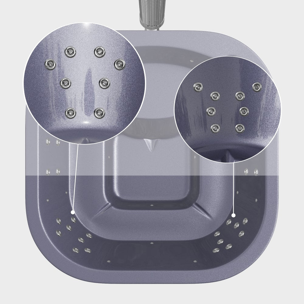 Kwadratowa balia ogrodowa dla 4–6 osób | Premium filtr piaskowy | System hydromasażu 24 dysze