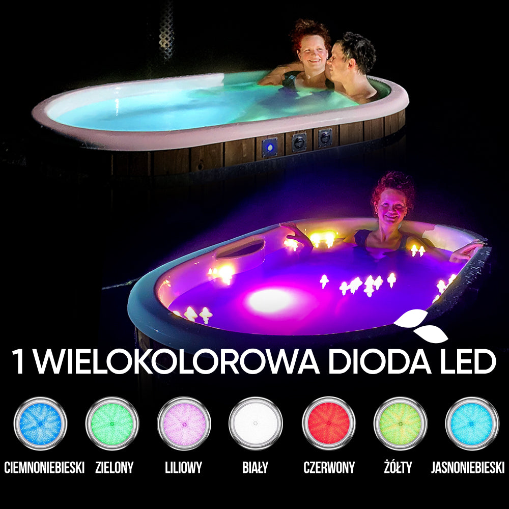 Balia ogrodowa owal dla 2 osób Nordic masaż | Szara wkładka | Skonfigurowana