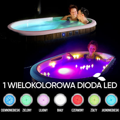 Balia ogrodowa owal dla 2 osób Nordic masaż | Szara wkładka | Skonfigurowana
