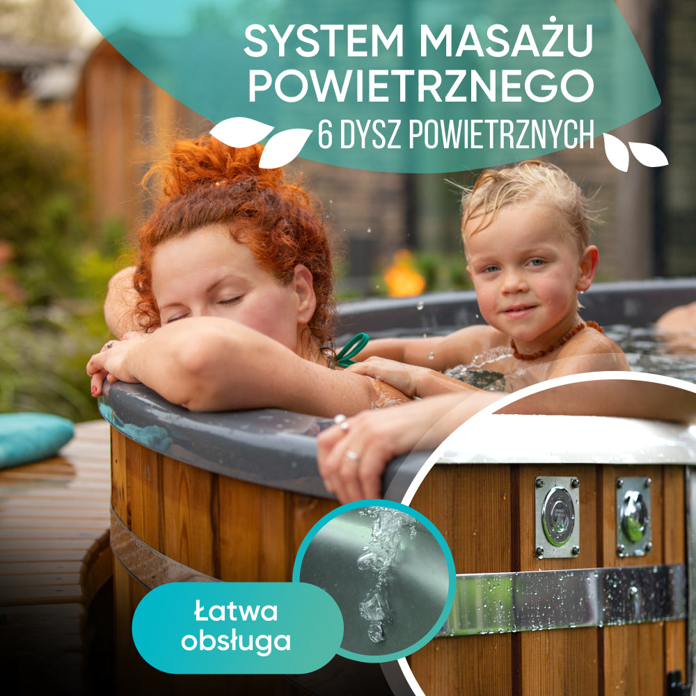 Balia ogrodowa | Masaż | Szara wkładka | Skonfigurowana