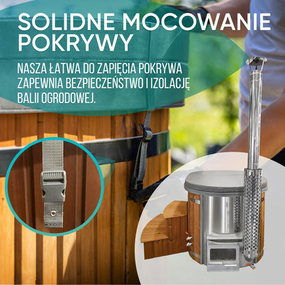 Balia ogrodowa owal dla 2 osób Nordic masaż | Szara wkładka | Skonfigurowana