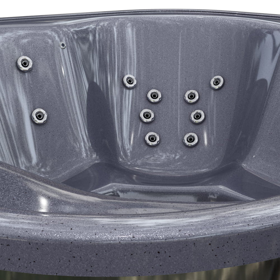 Premium Square Wood-Fired Hot Tub with 34 Hydro Jets & Reclining Lounger – Seats 6