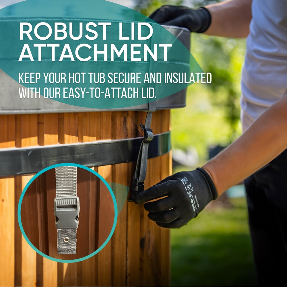 Filtr piaskowy premium balia ogrodowa | zintegrowany piec na drewno | system filtracji | 24 dysze hydromasażowe | dla 4–6 osób