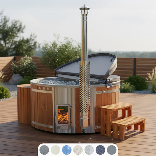 All Inclusive balia ogrodowa | piec na drewno Verta™ | premium system filtracji | 24 dysze hydromasażowe | dla 4–6 osób